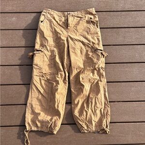 Anthropologie Women's Tan Cargo Pants with Drawcord Hems